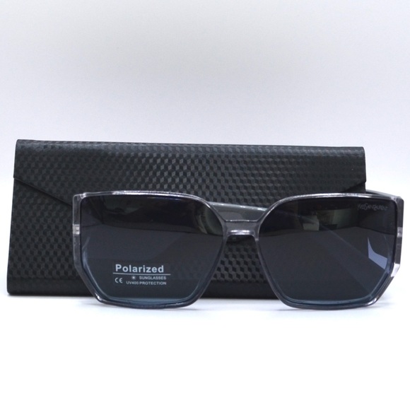 Yves Saint Laurent Women’s Polarized Sunglasses | Gray Frame | Blue Gradient main image 13